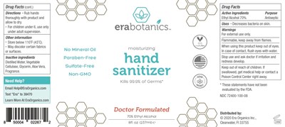 8oz Label Ndc 72400-100-08 (Hand Sanitizer 8oz 7.25x3.25 V2(2))